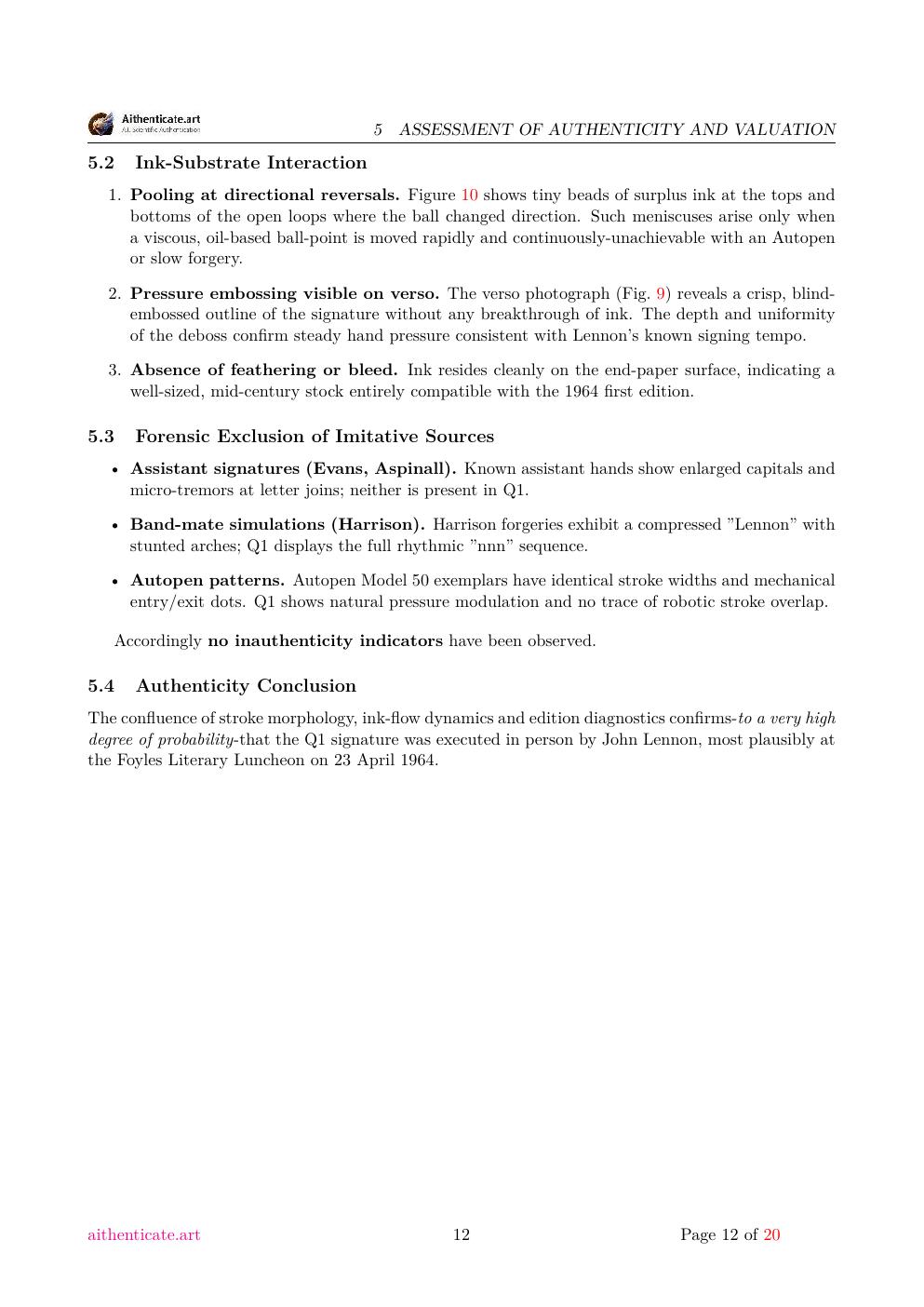 John Lennon signature study report sample page 12