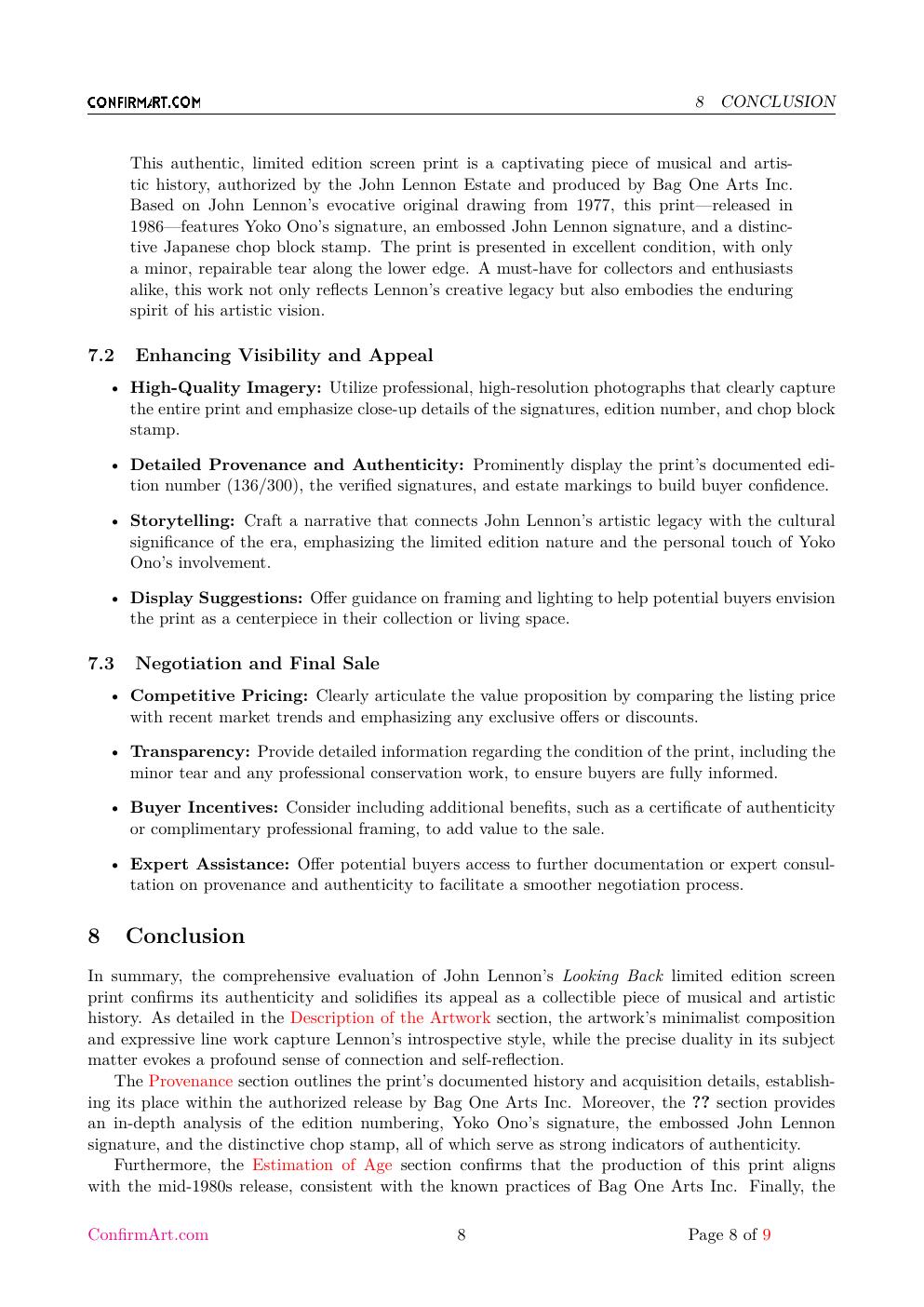 Looking Back report sample page 8