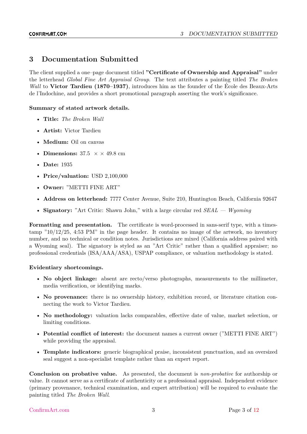 The Broken Wall report sample page 3