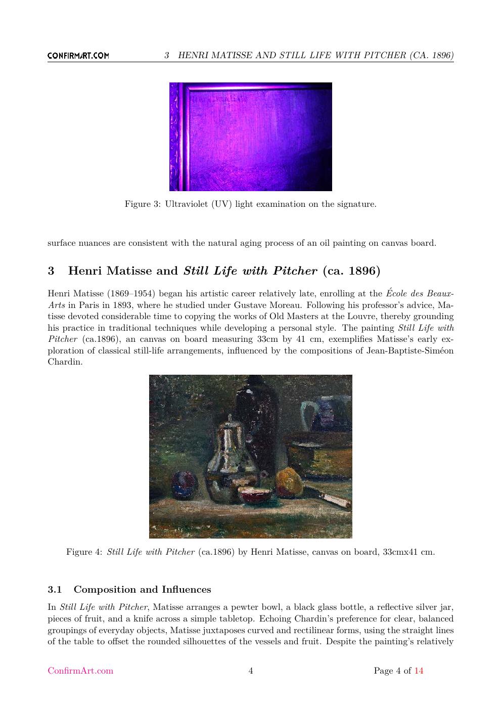 Still Life with Pitcher report sample page 4