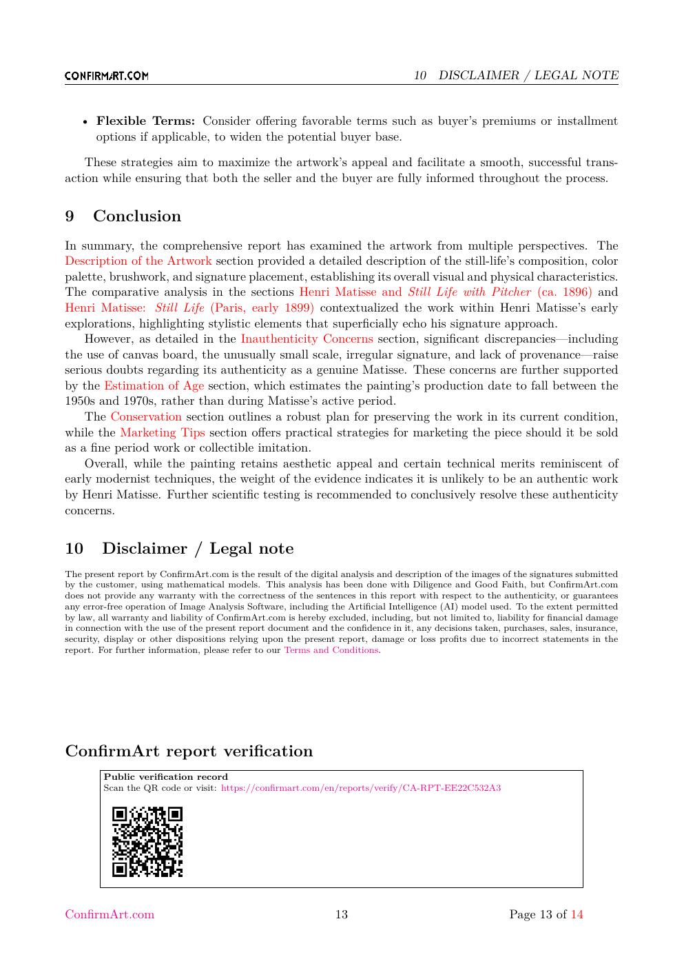 Still Life with Pitcher report sample page 13