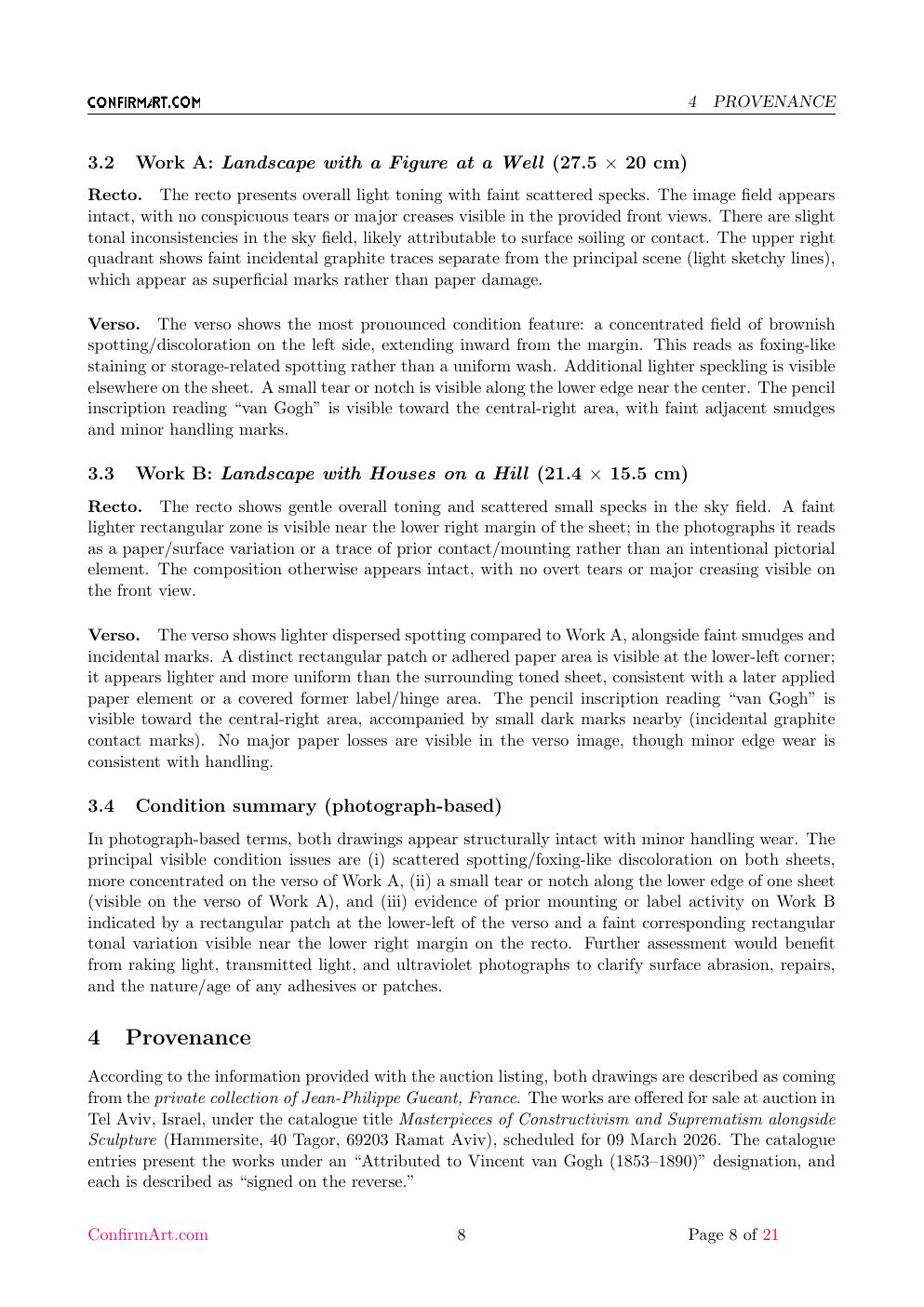 Van Gogh portrait study report sample page 8