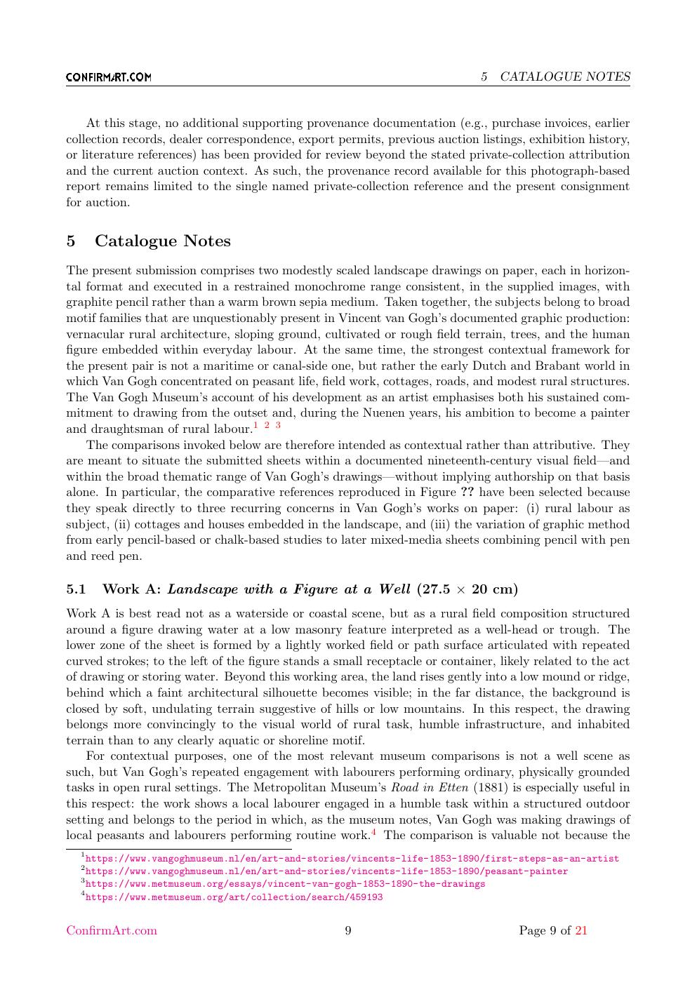 Van Gogh portrait study report sample page 9