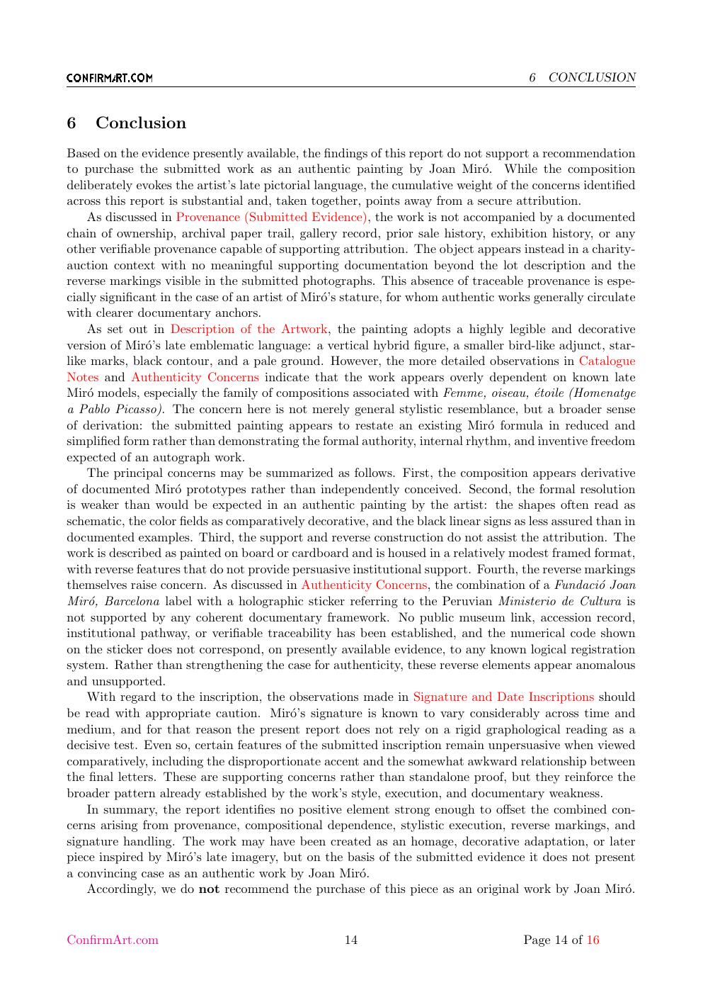 Miró report sample page 14