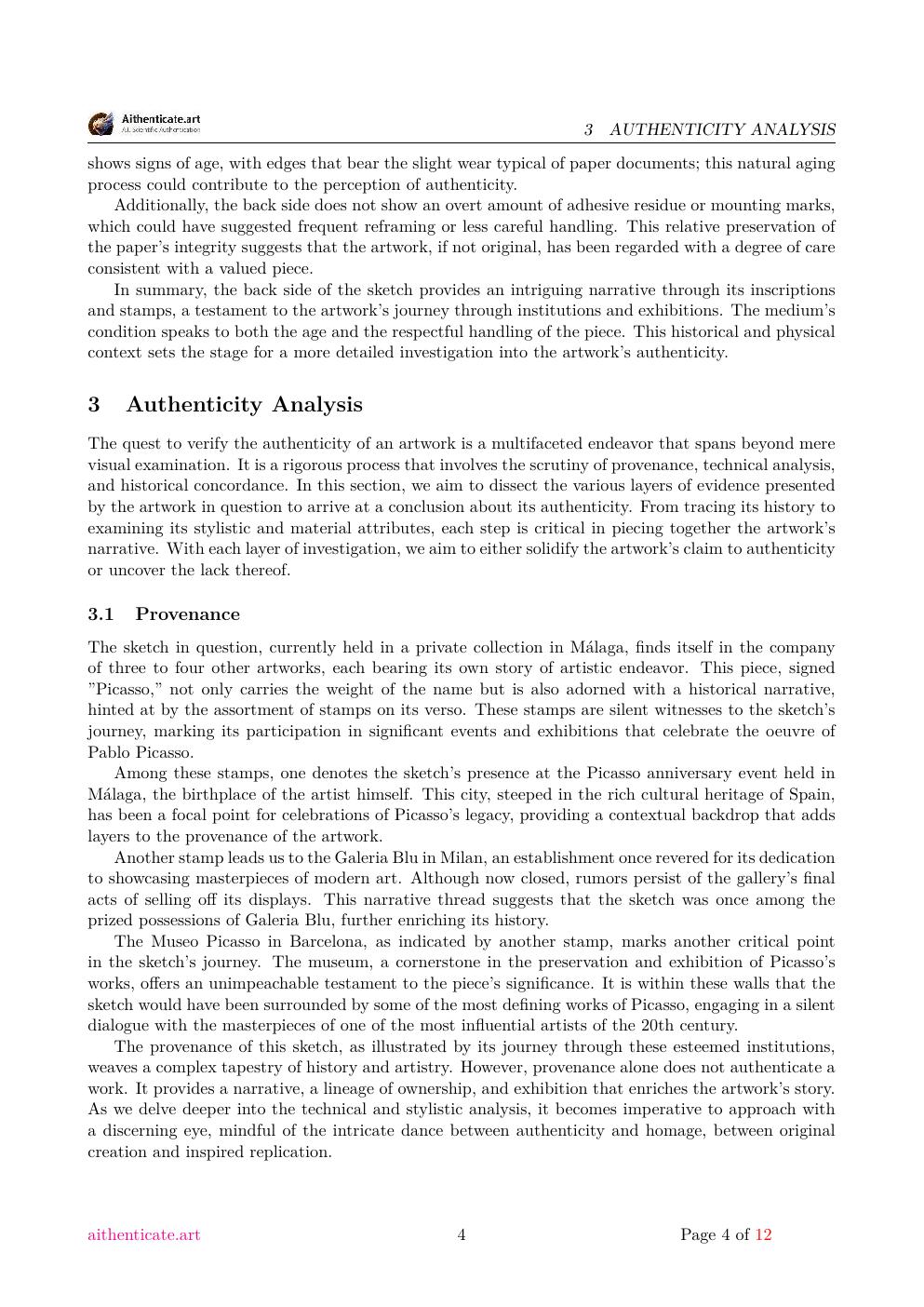 Picasso composition study report sample page 4