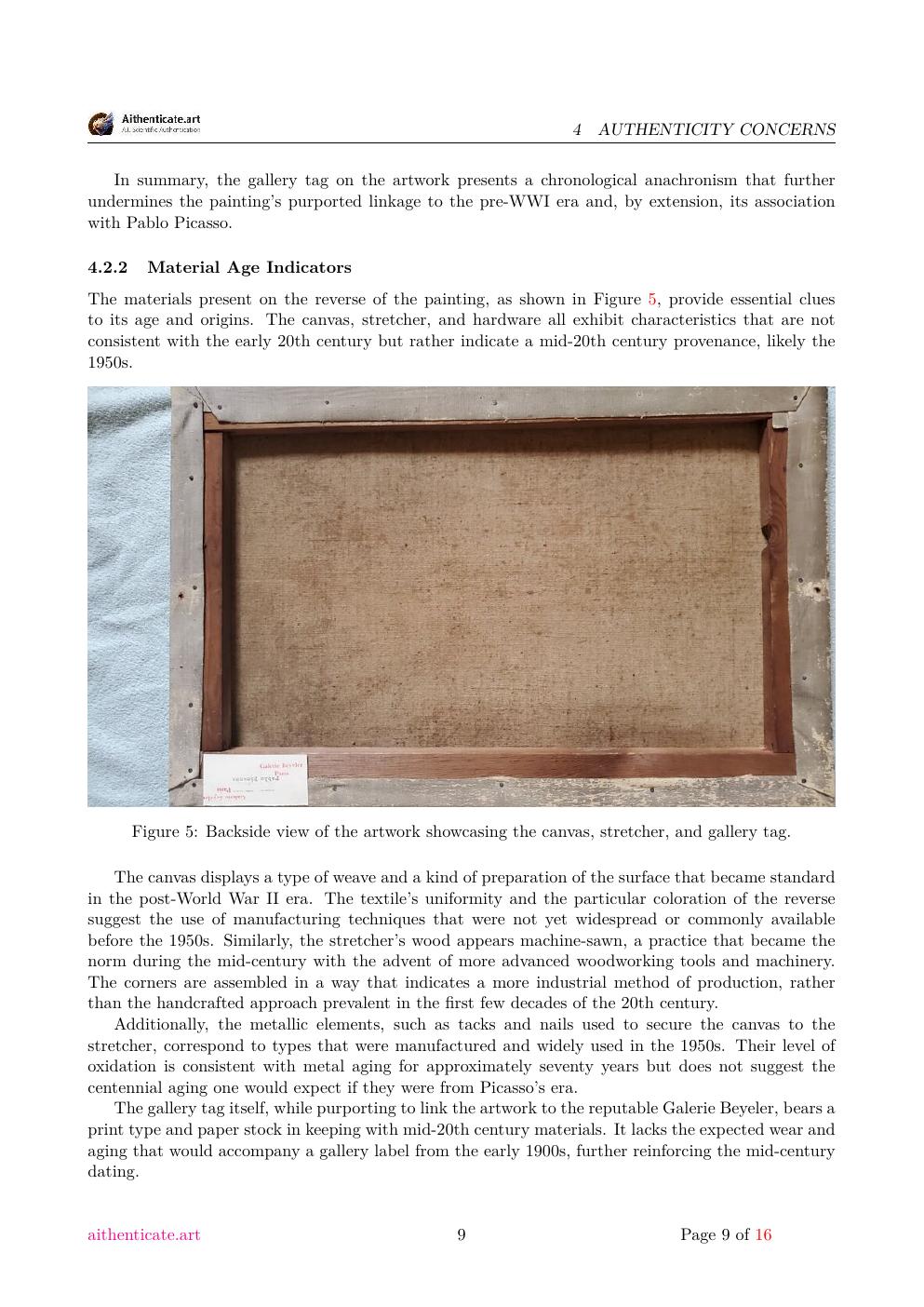 Picasso Dinant study report sample page 9