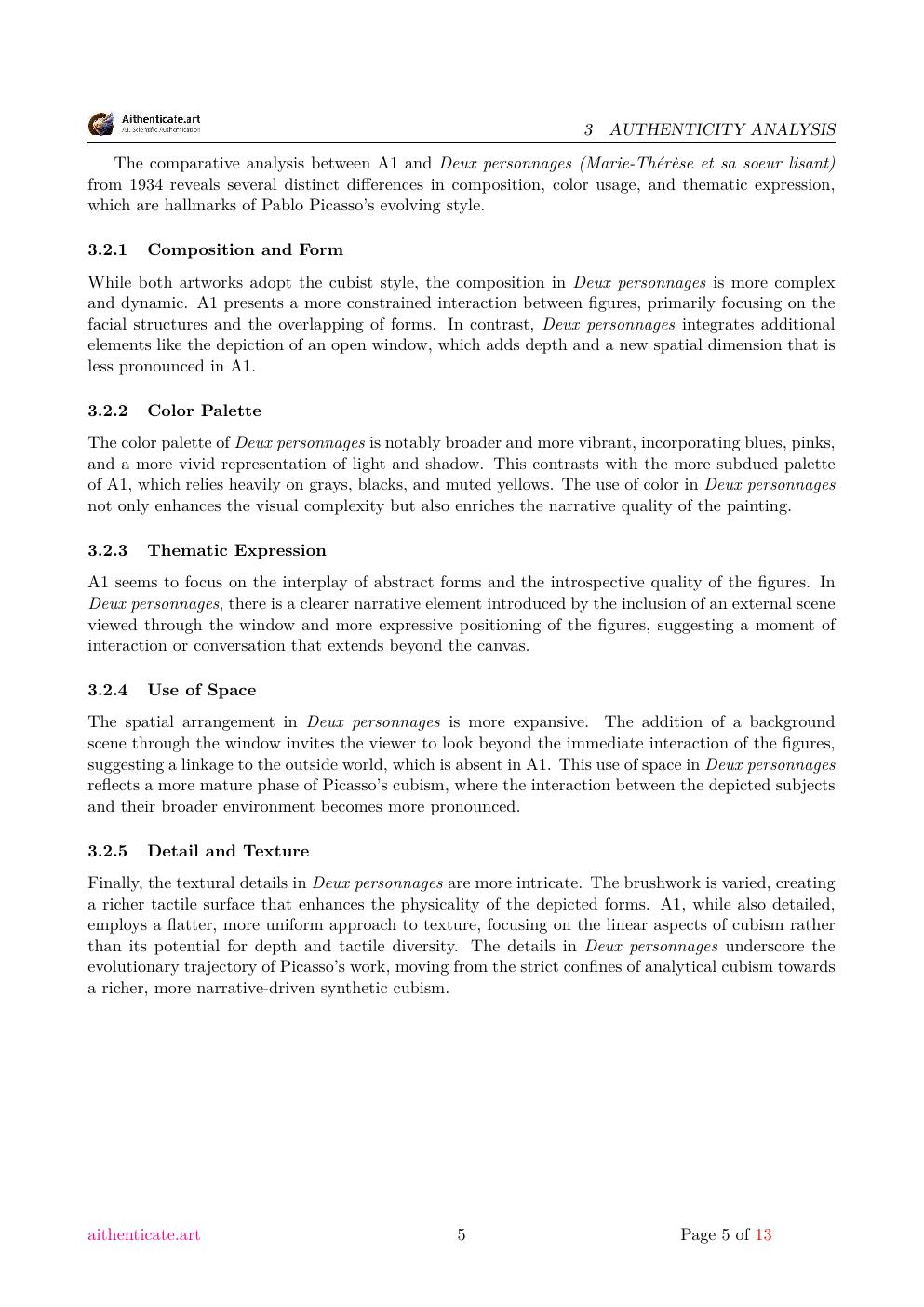 Nature morte report sample page 5