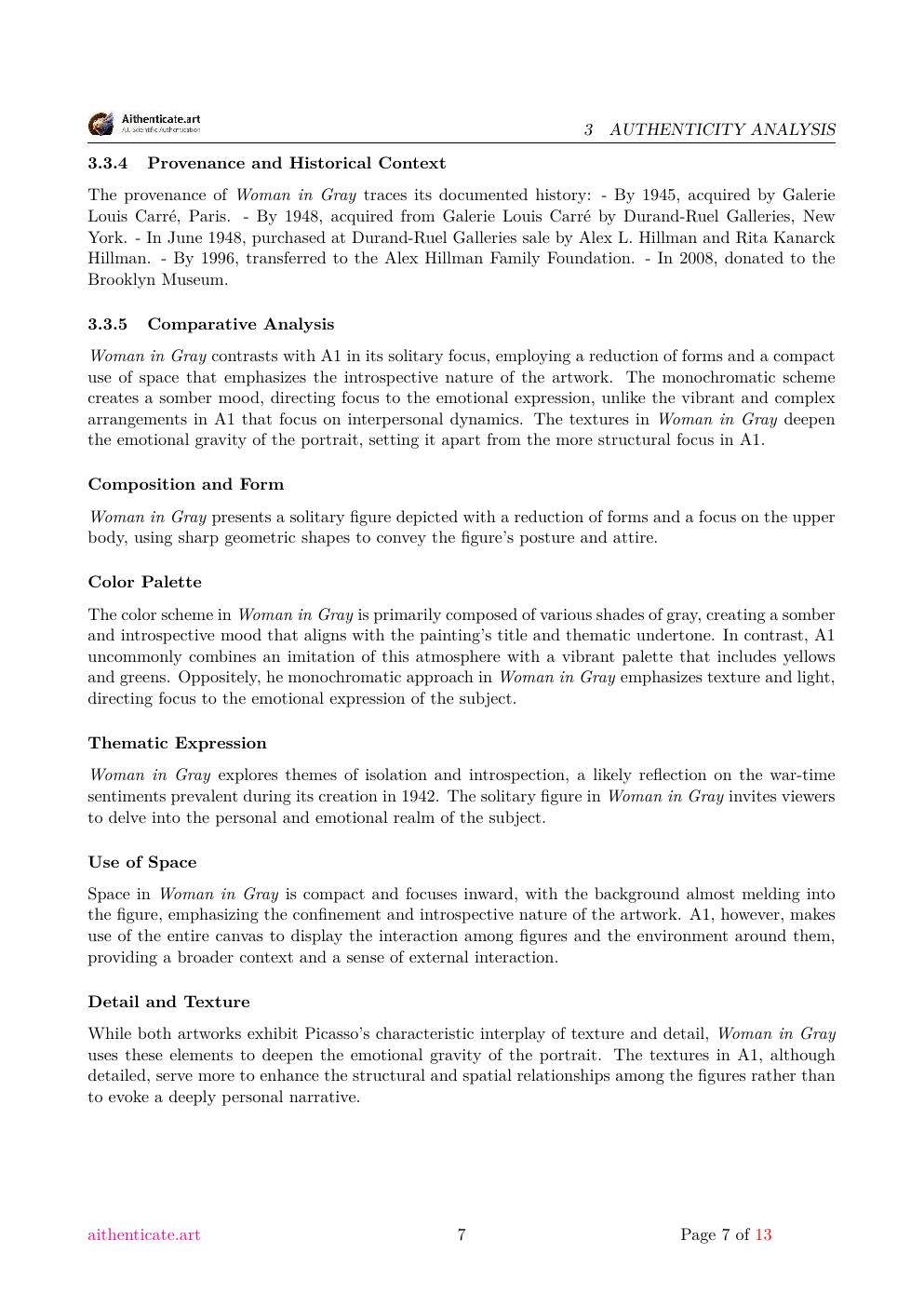 Nature morte report sample page 7