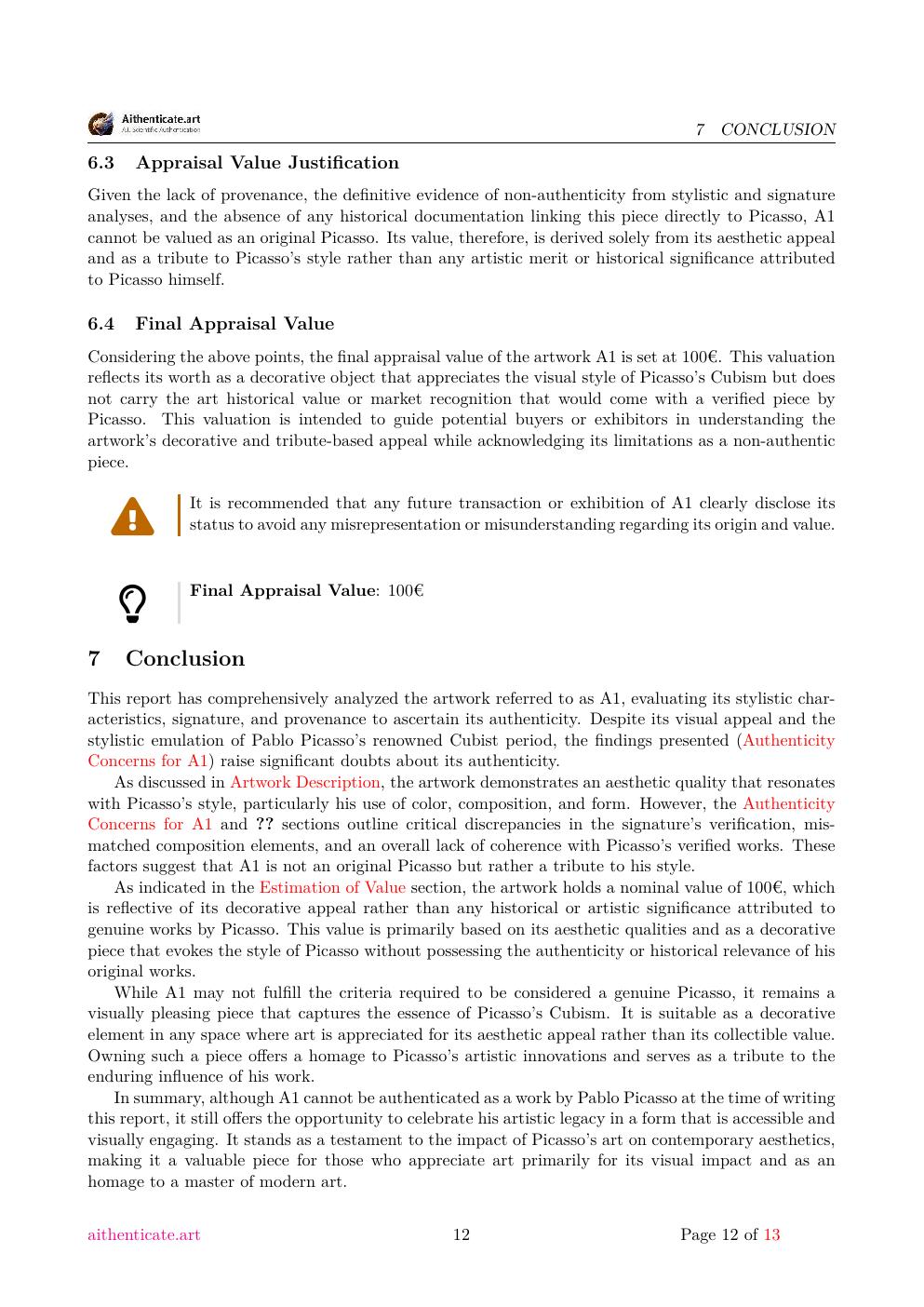 Nature morte report sample page 12