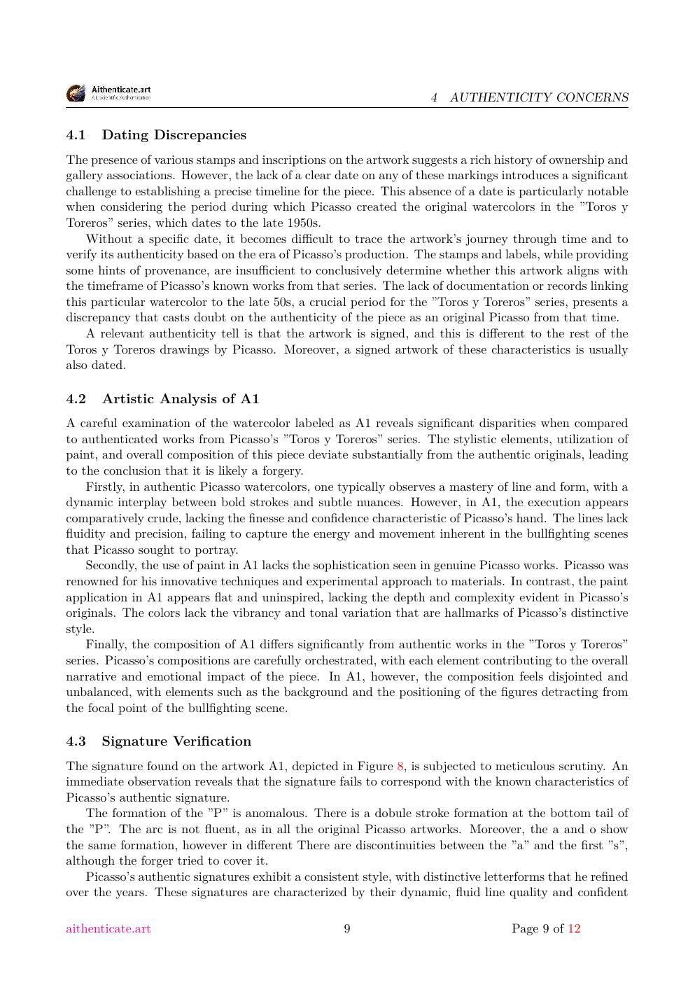 Toros y Toreros report sample page 9