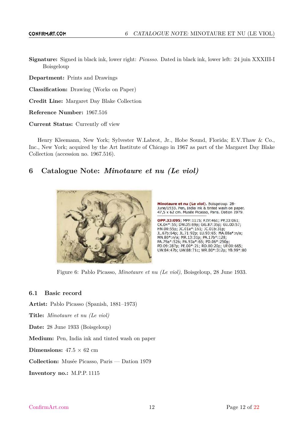 Woman and bull drawing report sample page 12