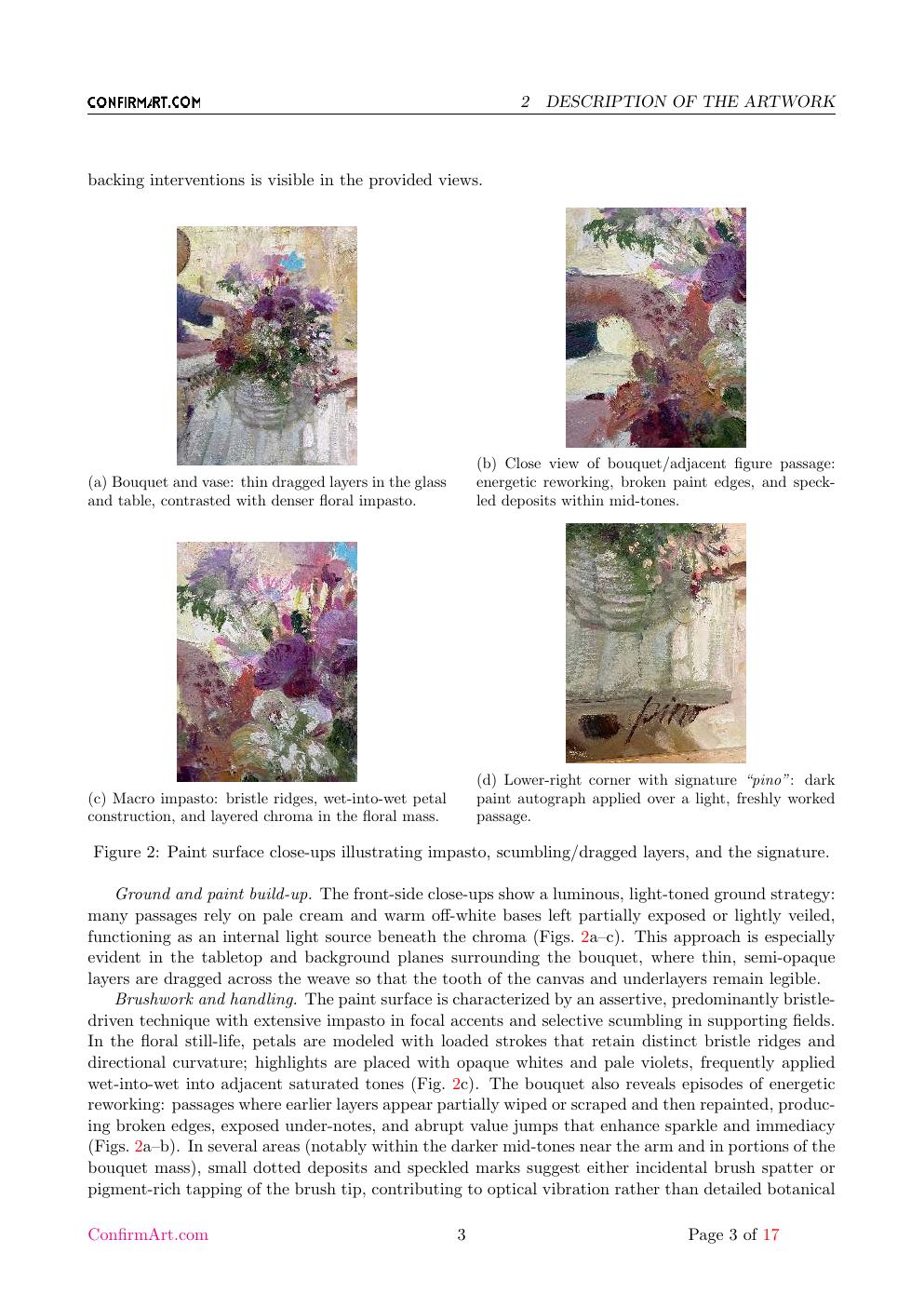 Pino Daeni painting study report sample page 3