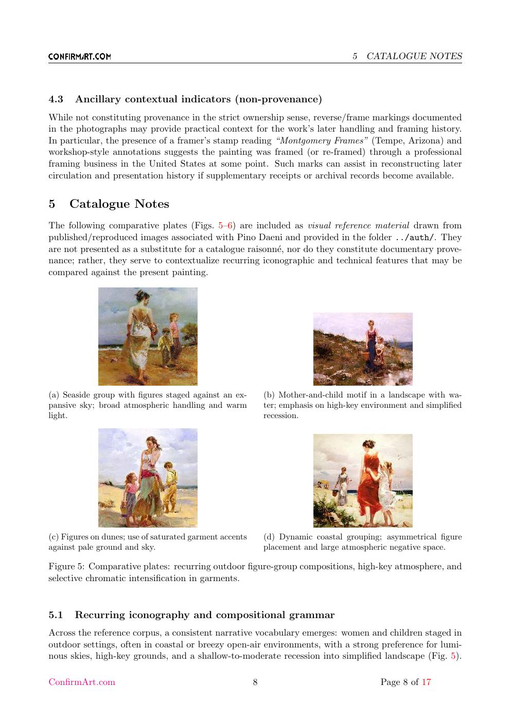 Pino Daeni painting study report sample page 8