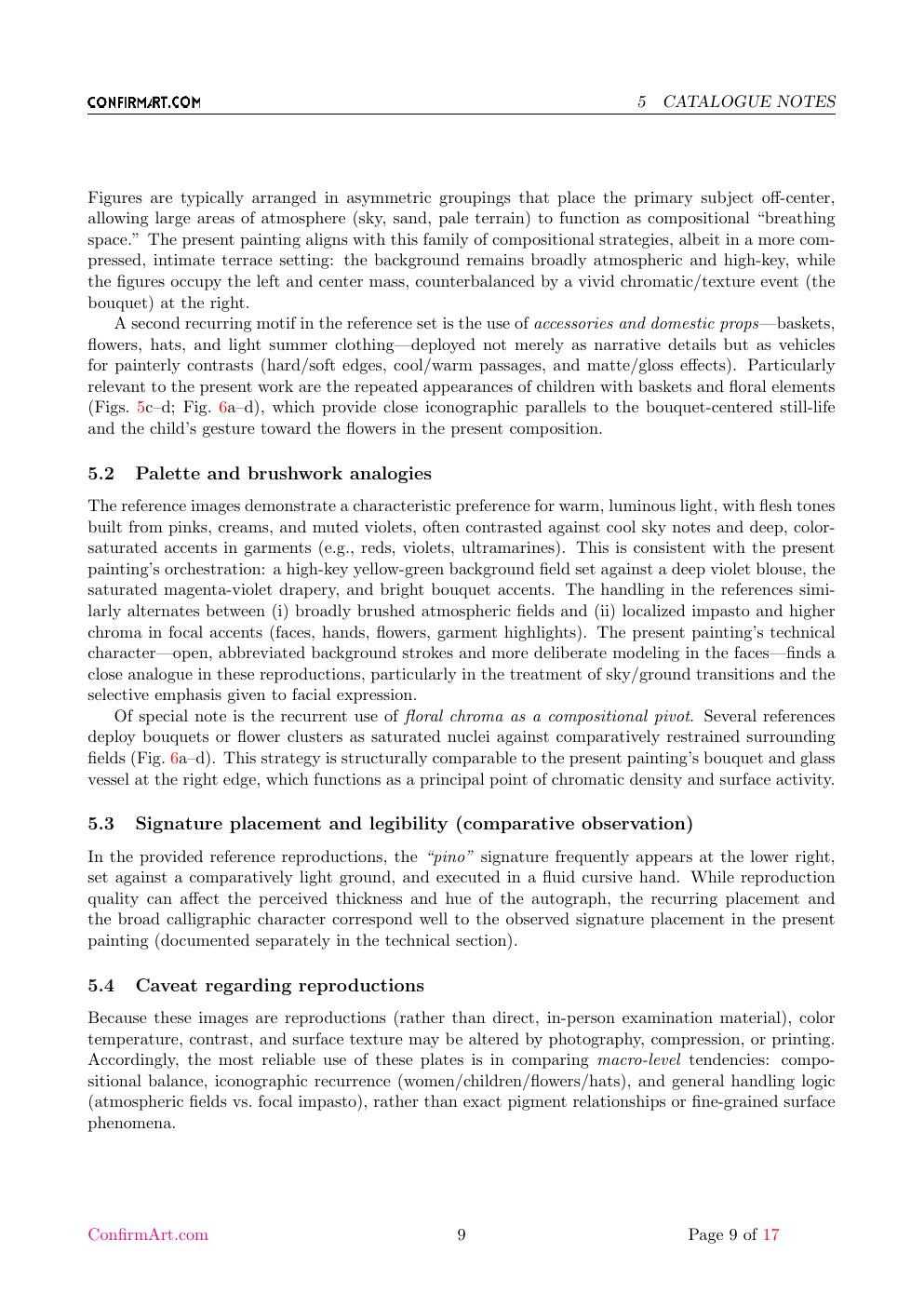 Pino Daeni painting study report sample page 9