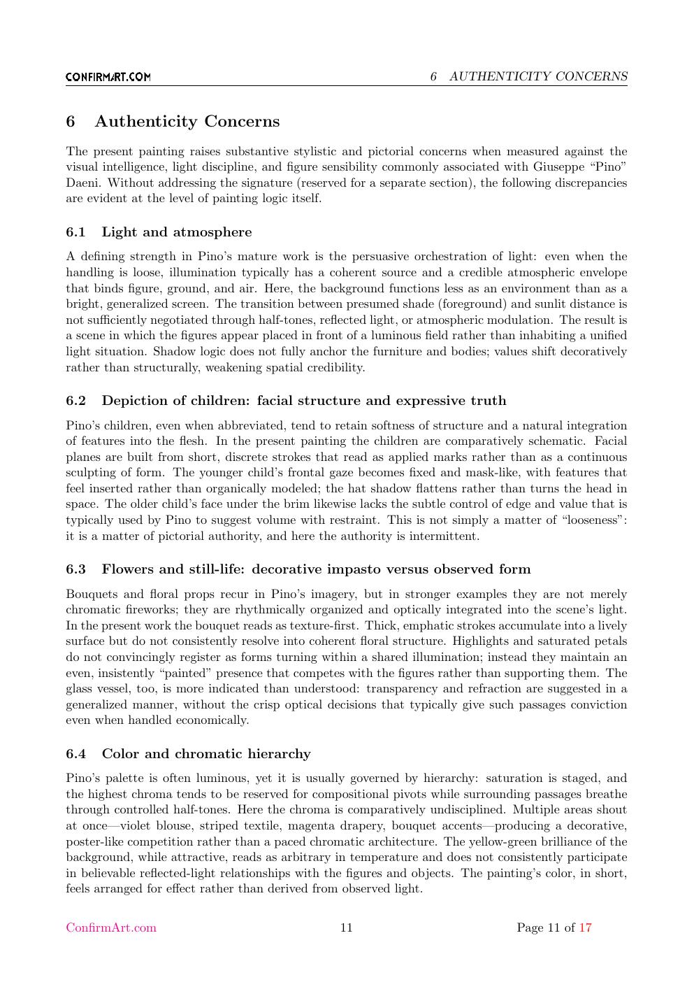 Pino Daeni painting study report sample page 11