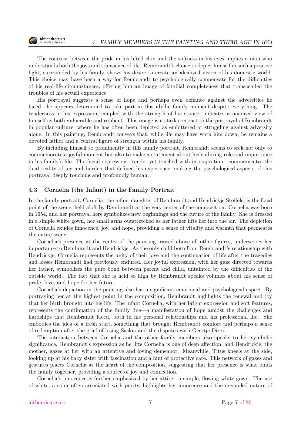 Rembrandt attribution study report sample page 7