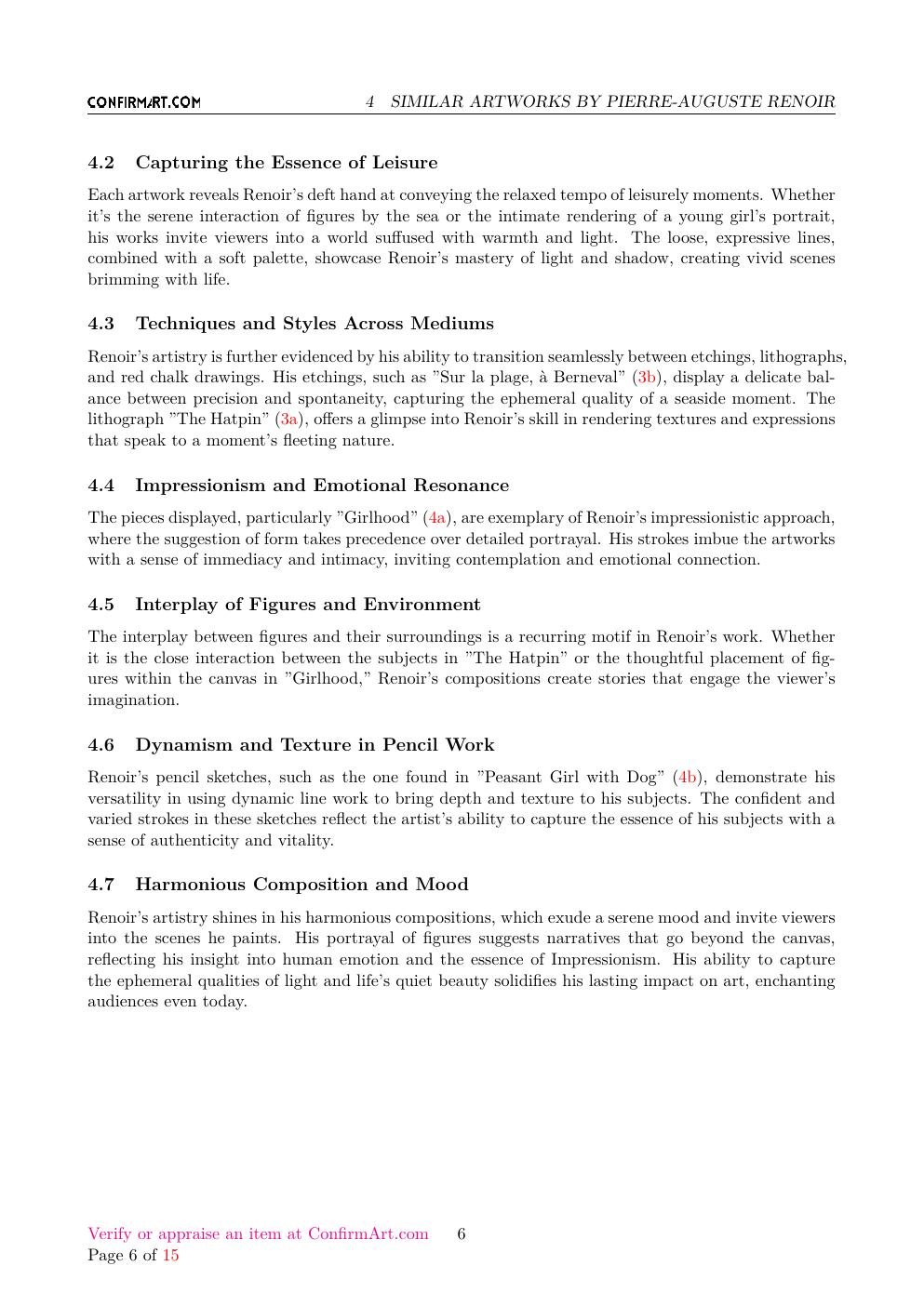 Renoir signature study report sample page 6