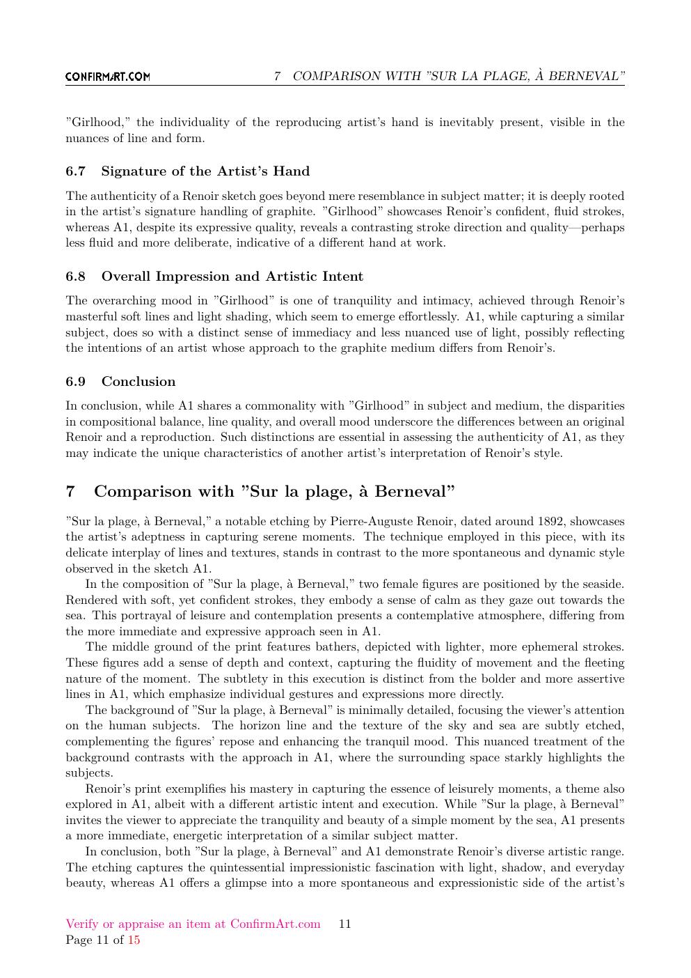 Renoir signature study report sample page 11