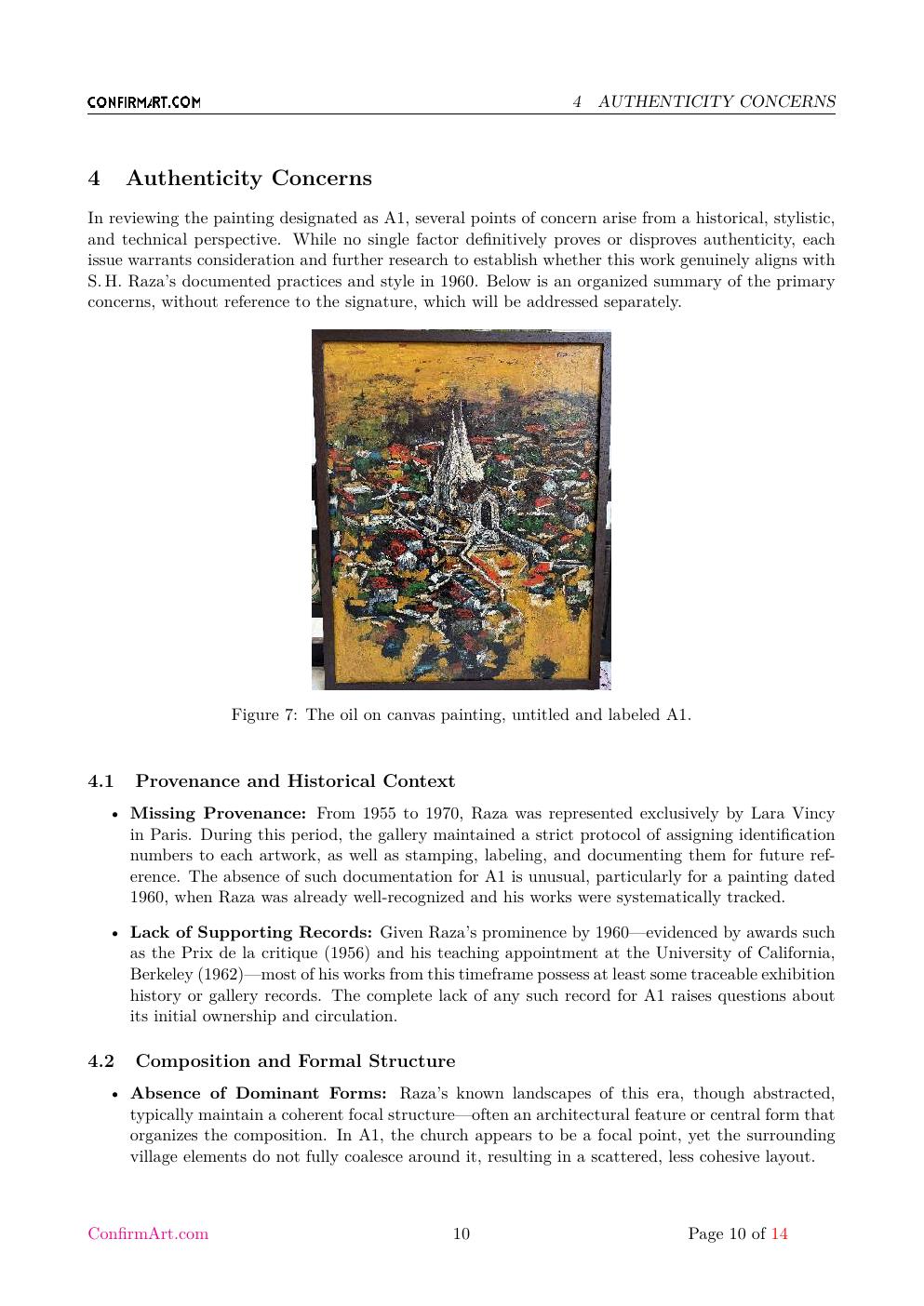 S. H. Raza painting study report sample page 10