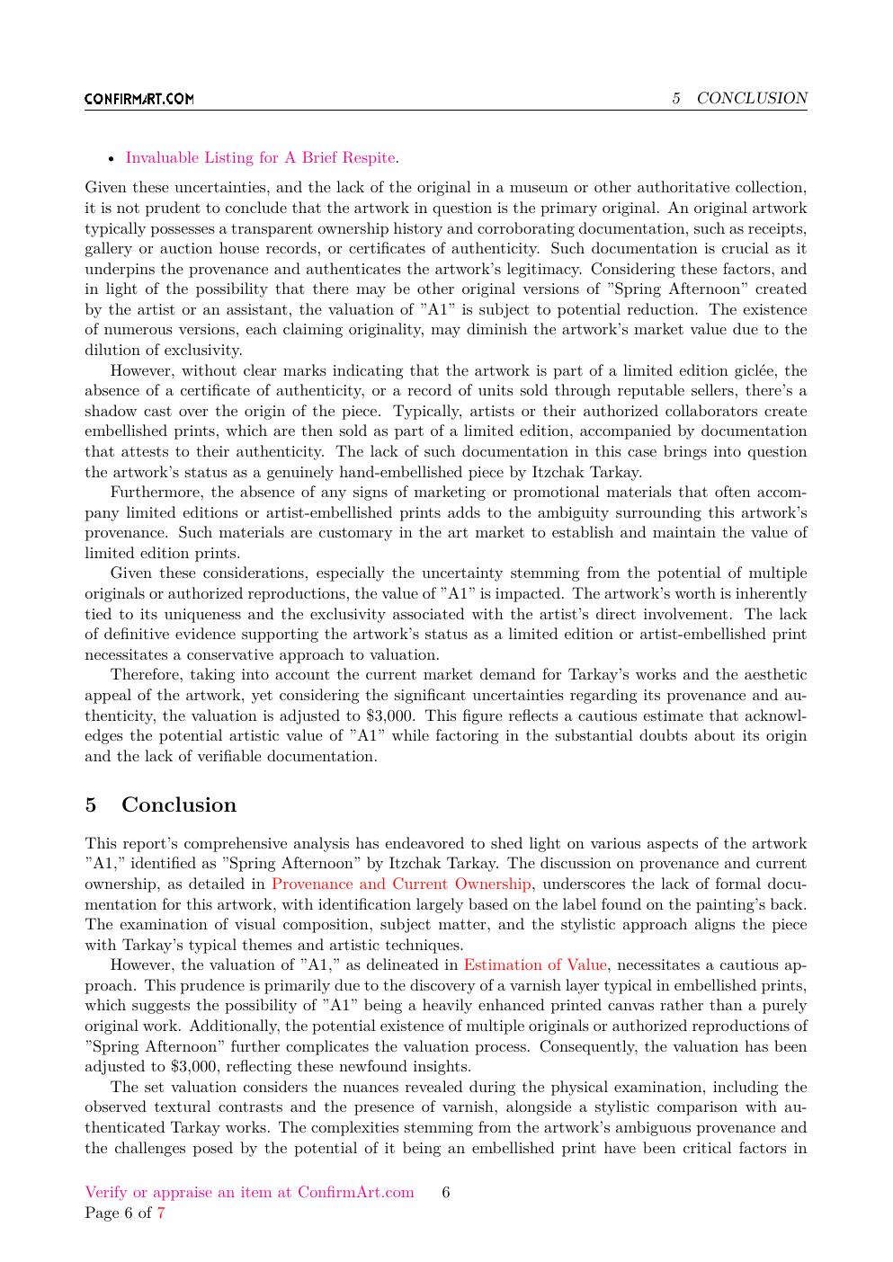 Spring Afternoon report sample page 6