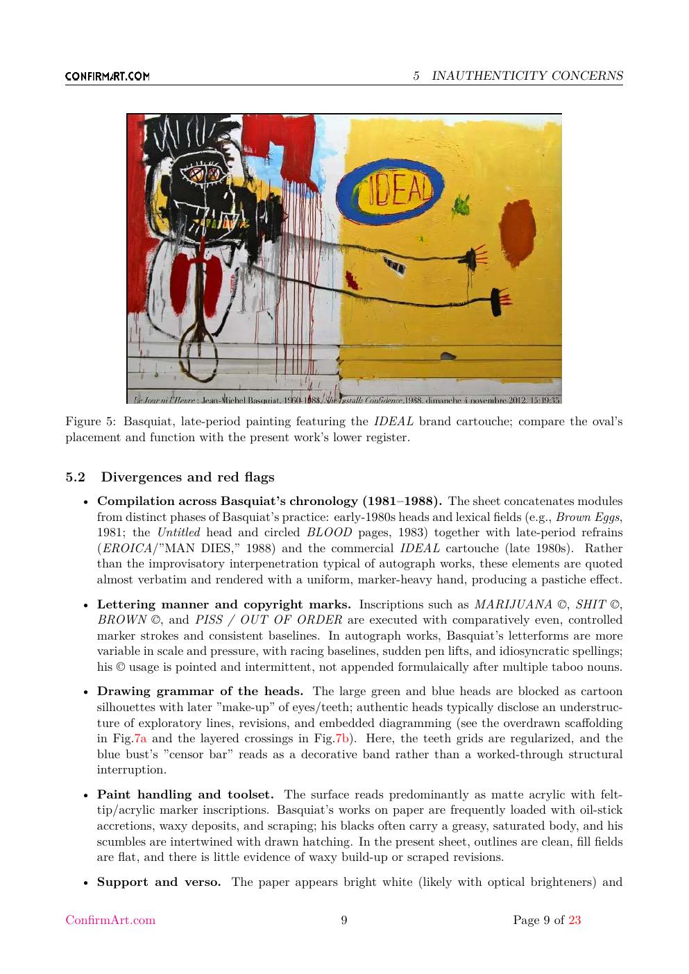 Eroica Basquiat study report sample page 9