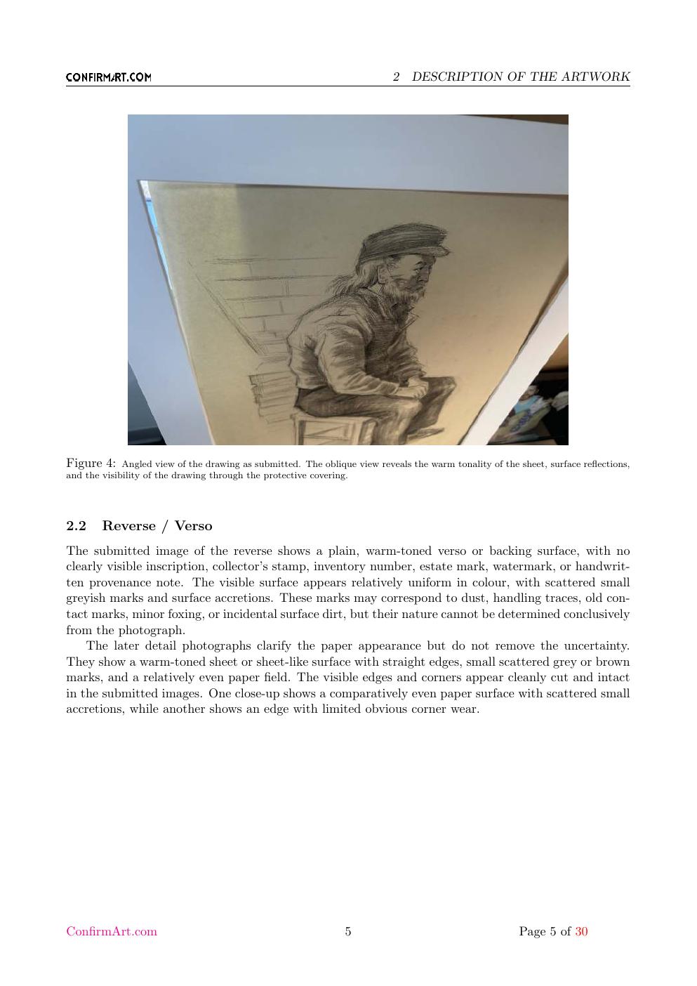 Van Gogh drawing study report sample page 5