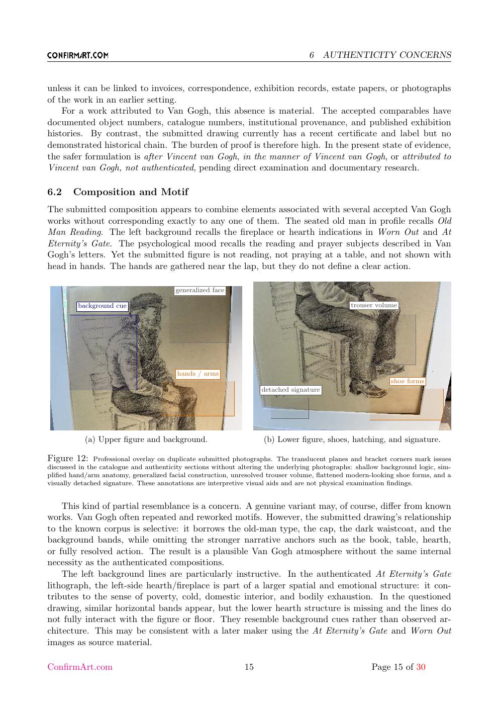 Van Gogh drawing study report sample page 15
