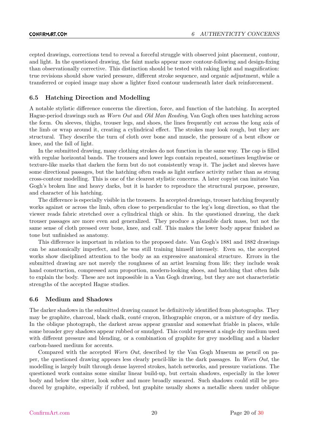 Van Gogh drawing study report sample page 20