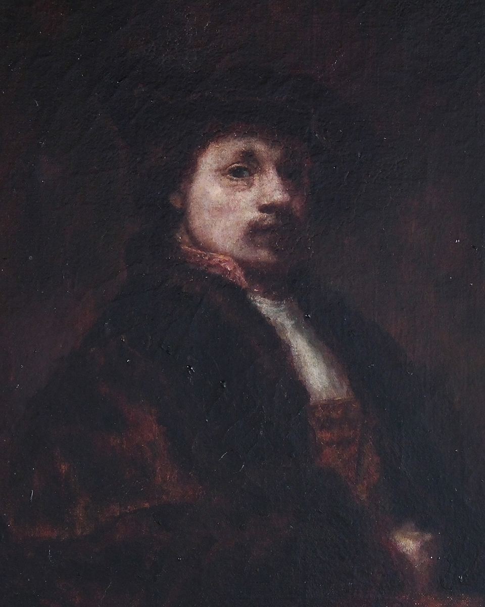 Obverse of the painting in its late-Victorian swept frame: Description of the Artwork