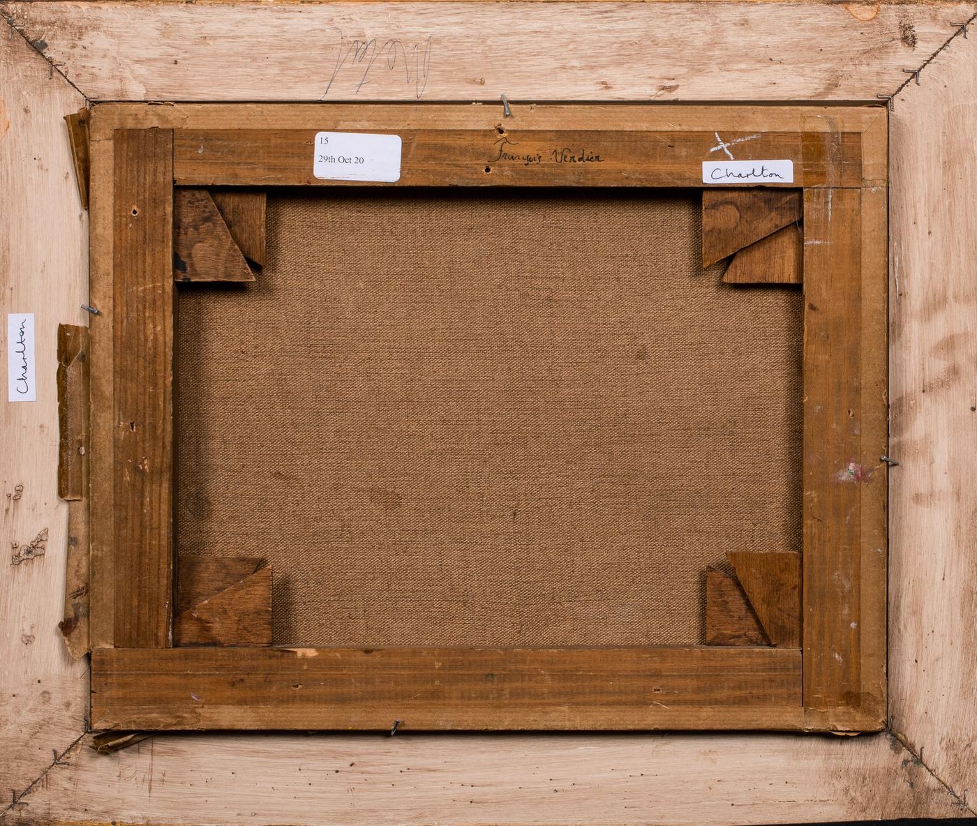 The oil on canvas, "The Stoning of St Stephen": Frame and Back Side