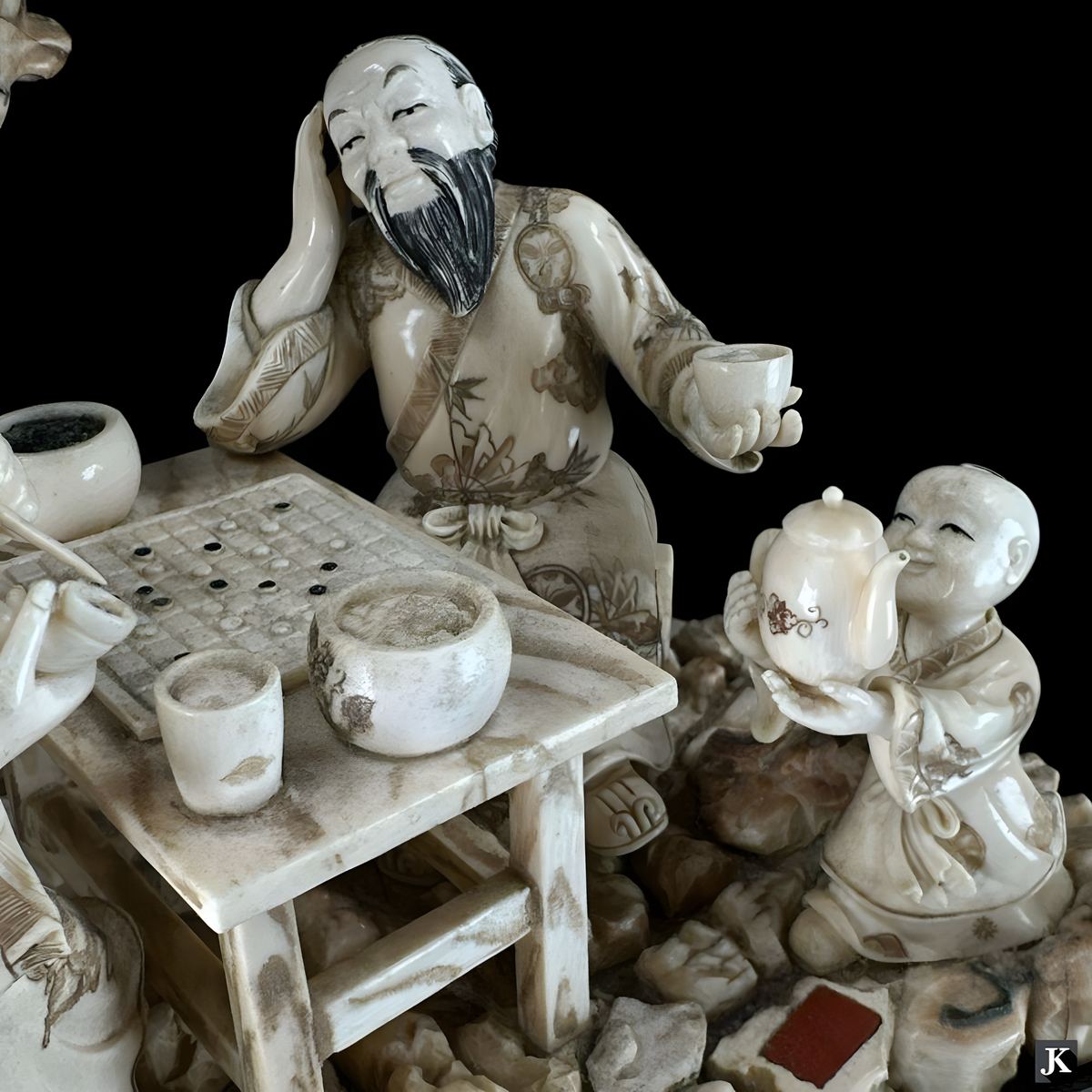 Chinese Carving in its display case: Bone Material Analysis