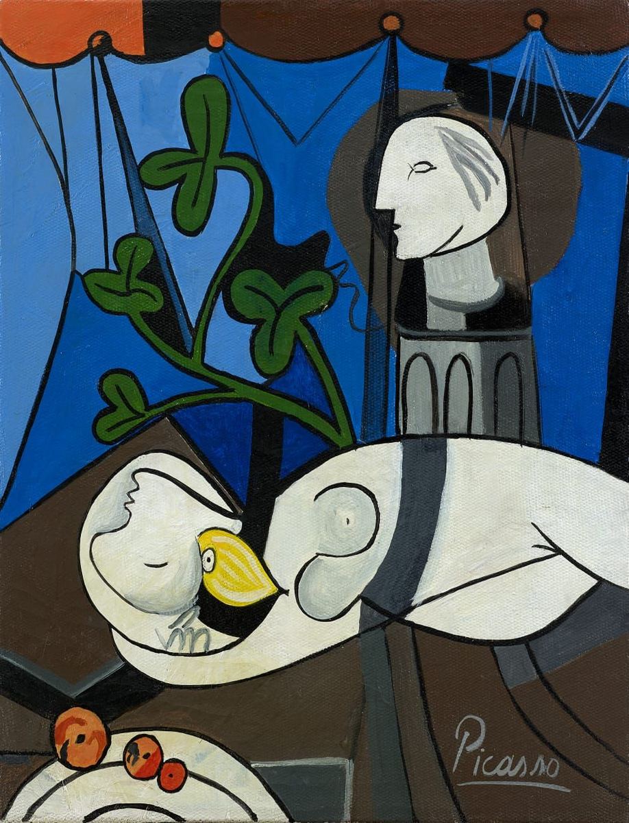 Picasso nude painting study: Description of the artwork