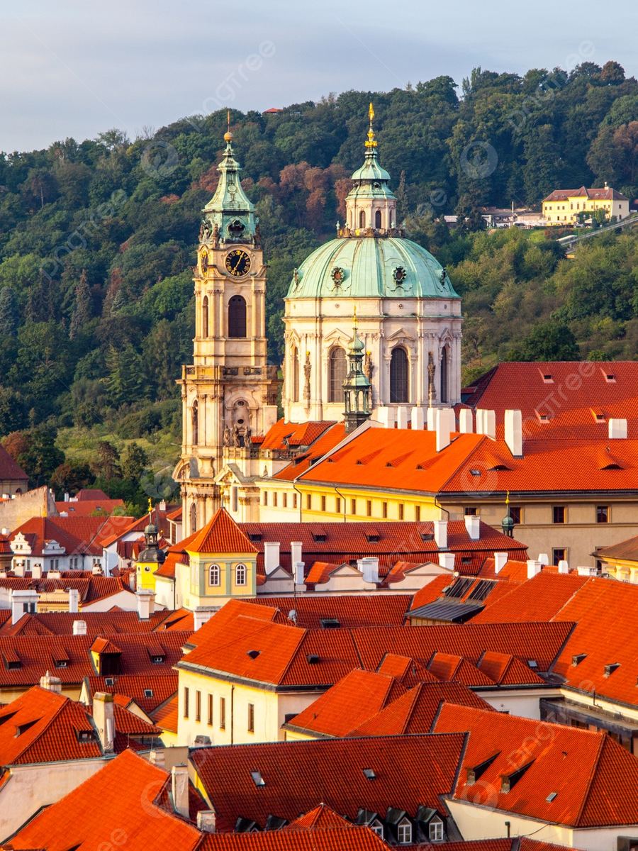 The Slave: Background architecture: St Nicholas Church, Malá Strana (Prague)