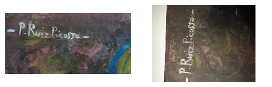 Picasso signature study: The Signature and Inscription Area: A Closer Look